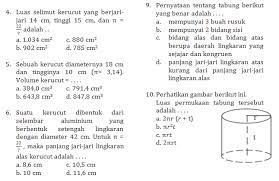 11 contoh soal 1 sebuah kaleng berbentuk prisma tegak berisi minyak tanah 27 liter, bila luas alas kaleng 450 cm 2. Latihan Soal Bangun Ruang Sisi Lengkung 1 Matematika