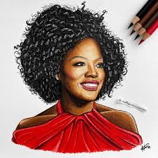My drawing of Viola Davis as “General Ninisca” 🪓🤎🪘 From what's now one  of my fave movies EVER (I've seen it 4 times to date) “The Woman King”,  Viola plays the General