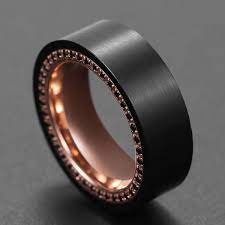 King Will Edge Men S Ring In Black And Rose Gold Rings For Men Mens Wedding Rings Wedding Rings Vintage