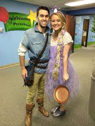 Diy Tangled Rapunzel And Flynn Rider Costume Flynn Rider Costume Couples Costumes Couple Halloween Costumes