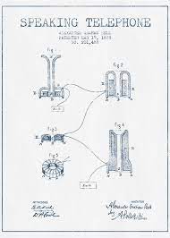 Alexander Graham Bell Speaking Telephone Patent From 1878 - Blue Greeting  Card For Sale By Aged Pixel