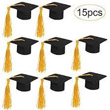 15 Pcs Mini Graduation Caps Graduation Cap Bottle Toppers Bachelor Graduation Graduation Party Table Decorations Home Graduation Party Graduation Party Table