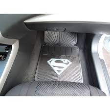 Superman Gray Silver Shield 2pc Front Black Rubber Universal Car Truck Floor Mats Set You Can Find Out More Details At The L Floor Mats Black Rubber Flooring