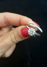 Classic Matching Rings Round Solitaire Diamond Engagement Ring And Plain Pla Classic Engagement Rings Platinum Wedding Band Classic Engagement Ring Solitaire