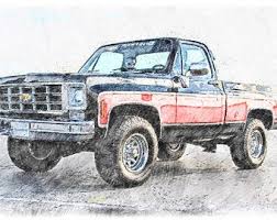 This guide on how to draw a truck will have a lot of basic shapes in it. Truck Drawing Etsy