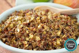 This recipe features wild rice tossed in a gingery dressing, with roasted butternut squash, fresh pomegranate, goat cheese, and pepitas (green pumpkin seeds). Sausage Stuffing Recipes From Jones Dairy Farm