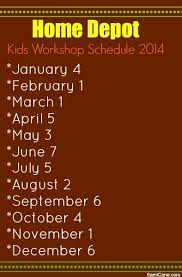 Home Depot Free Kids Workshop 2014 Schedule Kids Workshop Home Depot Kids Workshop Free Kids