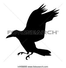 Black And White Ravens Clipart Vector Silhouette Ravens On White Background Clipart K4498895 Silhouette Drawing Crow Images Silhouette