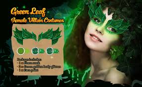 Amazon.com: WinnerWhy Green Leaf Costume 2025 Female Villain Costumes for  Women Lethal Halloween Costume Jungle Theme Green Party Cosplay Accessories  with Face Paint Glitter : Clothing, Shoes & Jewelry