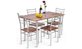Iron accents is your source for unique wrought iron furniture, metal wall art, iron table bases, shelf brackets and more. Up To 57 Off On 5 Piece Dining Table Set Wood Groupon Goods