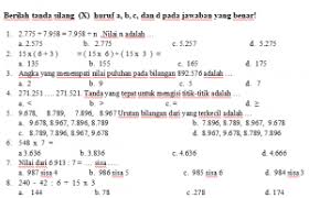 Pak ari akan mengisi sebuah kolam renang. Soal Soal Ujian Akhir Semester Uas Matematika Kelas 4 Sd
