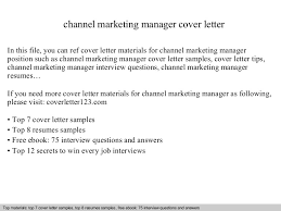 I believe that my education and employment experiences make me an ideal candidate for the position. Channel Marketing Manager Cover Letter