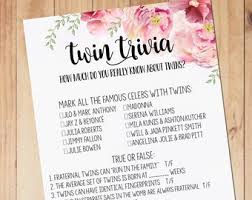 1 birth per 150 * of chinese descent: Twin Trivia Game Etsy