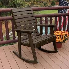 Weatherly Rocking Patio Chair Weathered Acorn Highwood Plastic Rocking Chair Patio Rocking Chairs Outdoor Rocking Chairs