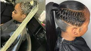 Amazing Feed In Braids In A Ponytail Video Must See Ponytail Styles Feed In Braid Feed In Braids Hairstyles