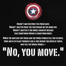 Captain america no you move. Titan Merchandise Marvel Marvel T Shirt Captain America No You Move From Marvel Forbiddenplanet Com Uk And Worldwide Cult Entertainment Megastore