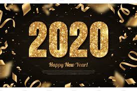 2020 New Year Gold On Black Happy New Year Wallpaper Happy New Year Banner New Years Background