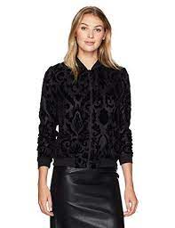 Ivanka Trump Women S Velvet Print Bomber Jacket Black 6 Printed Bomber Jacket Jackets Women