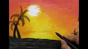 Easy drawing ideas there are endless ways in which you can study, develop and increase the drawing ideas for beginners. How To Draw Sunset With Oil Pastels Youtube