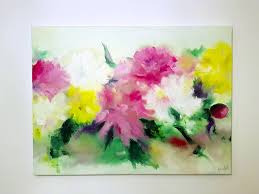 Professional acrylic colors on canvas. Abstract Flowers Oil Painting Peonies Painting Original Painting On Canvas Palette Knife Painting By Anna Lubchik Saatchi Art