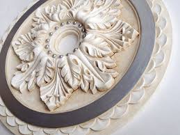 Ceiling Medallion Venice Silver Hand Painted For By Accentbydesign Ceiling Medallions Ceiling Design False Ceiling Living Room