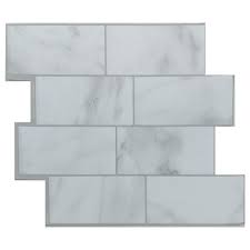 This kitchen backsplash from tic tac tiles measures in at 12 by 12 inches per tile and features a. Tack Tile Peel Stick Vinyl Backsplash Tiles 3 Pk At Menards