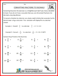 Convert Fractions To Decimal Converting Fractions Fractions Decimals