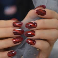 Black And Red Cat Eye Nails Red Cat Eyes Fake Nails Gorgeous Uv Gel Nails Craft Thick Nail Art Tips Pre Designs Reusable Ladies Fingernails Acrylic N In 2020 Cat Eye Nails Uv Gel Nails Fake Nails