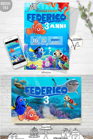 Digital Invitation Birthday Party Nemo Printable Digital Invitation Birthday Instant Messaging Whatsapp Nemo Theme Party Digital Invitations Birthday Digital Invitations Birthday Invitations