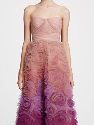 Strapless Ombre Tulle Tea Length Shop Marchesa Notte