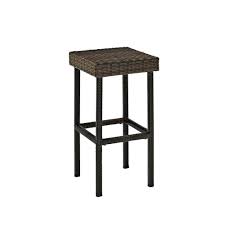 Shop patio furniture at amazon. Palm Harbor 2pc Outdoor Wicker Bar Height Bar Stool Set Brown 2 Bar Stools