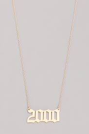 Gold 2000 Birth Year Pendant Necklace Necklaces