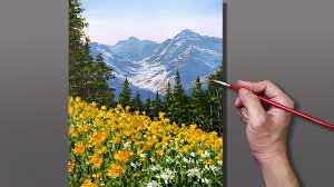 Maybe you would like to learn more about one of these? Acrylic Painting Downhill Flower Field Landscape Youtube