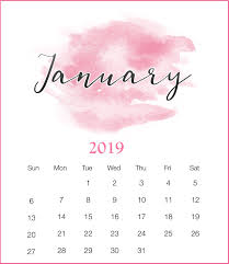 Watercolor 2019 January Printable Calendar Watercolorjanuary 2019 Iphone Calendar Print Calendar Calendar Printables Calendar Wallpaper