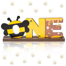 OSNIE Bumble Bee ONE Letter Sign Wooden Table Centerpieces Sweet Bee Party  Decor for Baby Boys Girls Summer Honey Bee Theme 1st Birthday Milestone ...