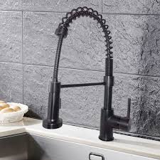 Choose from contemporary to transitional and traditional styles and finishes such as matte black, stainless steel and polished nickel. Black Bronze Finished Brass Kitchen Faucet Pull Out Spray Head 82h07 Orb S Decoraport Canada