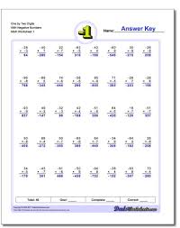 Free Math Worksheets For Negative Numbers Problems Https Www Dadsworksheets Com Worksheets Neg Multiplication Worksheets Multiplication Math Fact Worksheets