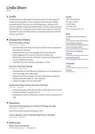 How to write a cv for job application in a restaurant. Server Resume Examples Writing Tips 2021 Free Guide Resume Io