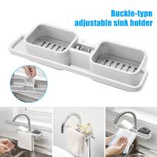 Compact plastic dish drainer cutlery draining holders plate rack kitchen sink. Kitchen Sink Dish Plate Drainer Soap Sponge Storage Rack Shelf Adjustable Buckle Tray Organizer Durable Kitchen Tools Storage Holders Racks Aliexpress