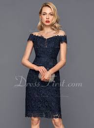 Sheath Column Off The Shoulder Knee Length Lace Cocktail Dress 016140383 Dressfirs Cocktail Dress Lace Mother Of The Bride Dresses Cocktail Dress