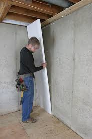 The Interior Of A Basement Wall Can Be Insulated With Rigid Foam Or Closed Cell Spray Foam Insulating Basement Walls Basement Insulation Unfinished Basement