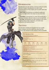 Swordmaster D D Dungeons And Dragons Dungeons And Dragons Homebrew Dnd Dragons