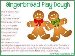 Gingerbread Play Dough Recipe Free Printable Gingerbread Play Dough Gingerbread Activities Playdough