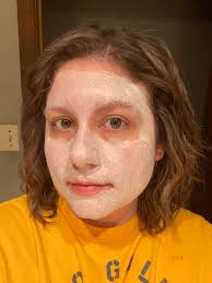 Evening skincare routine with facial mask