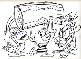 Color these enchanted pictures and express the feeling in it in a more efficient way by playing online coloring games and have fun. Ren Stimpy With Log By John Kricfalusi In Jesse Campbell S Material Possessions Comic Art Gallery Room