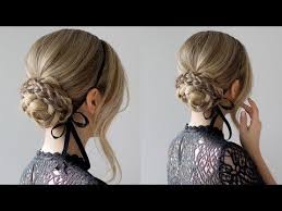 Gather a section of your hair from one side and start making a braid. How To Easy Braided Updo Holiday Hairstyles Giveaway Youtube Easy Braided Updo Easy Updos For Medium Hair Holiday Hairstyles