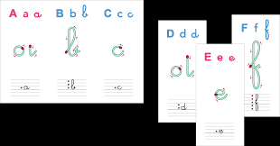 Cahier de 26 pages à imprimer pour apprendre à tracer les lettres de l'alphabet en script, majuscules et minuscules en maternelle moyenne et grande section. Le Trace Des Lettres Cursives Minuscules Fiches Murales Et Individuelles