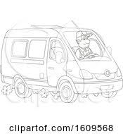 Seeking more png image ambulance van png,van icon png? Clipart Of A Caucasian Man Driving A Van Royalty Free Vector Illustration By Alex Bannykh 1609579