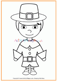 These coloring pages tell the story of how the pilgrims came to america in coloring pages. Pilgrim Boy Colouring Page Thanksgiving Colouring Pages For Kids