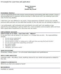 Spending the summer working in a youth camp or as a lifeguard in california or florida? Sample Cv For Part Time Job Wpawpartco Cv Examples Part Time Jobs Job Resume Template